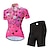 cheap Cycling Jersey &amp; Shorts / Pants Sets-21Grams Women&#039;s Cycling Jersey with Shorts Short Sleeve Mountain Bike MTB Road Bike Cycling Green Yellow Rosy Pink Stripes Floral Botanical Bike Clothing Suit UV Resistant 3D Pad Breathable Quick Dry