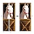tanie Naklejki na drzwi-Biały wzór konia samoprzylepne naklejki na drzwi salon diy dekoracyjne domowe wodoodporne naklejki ścienne wymienny pvc home decoration naklejka ścienna dekoracja ścienna 1 pc 77x200 cm (30,3 &quot;x