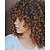billiga Syntetiska trendiga peruker-lizzy short curly afro peruker för svarta kvinnor fullsyntetisk naturlig ombre brun afro kinkys curly peruk med pärlor axellängd värmebeständig lockiga peruker för daglig användning (ombre brun)