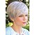 Χαμηλού Κόστους Συνθετικές περούκες χωρίς σκουφί-κυματιστή περούκα σγουρά λευκή περούκα ombre για γυναίκες κοντό μαλλί φούτερ cosplay φορεσιά περούκα κοντή σγουρή λευκή περούκα φυσική πολυεπίπεδη συνθετική περούκα μητρική pixie περούκα κοντή ευθεία