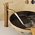 billiga Klassisk-handfat kran - klassisk antik mässing centerset enkelgrepp en hålbad kranar