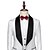 billiga Tuxedo kostymer-Herr Bröllop Speciellt Tillfälle Kostymer Sjal Standardpassform Singelknäppt 1 Knapp Solid färg Polyester