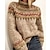 cheap Sweaters &amp; Cardigans-Women&#039;s Sweater Pullover Jumper Knitted Color Block Geometric Stylish Basic Casual Long Sleeve Regular Fit Sweater Cardigans Crew Neck Fall Winter Gray Beige / Holiday