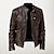 cheap Men&#039;s Jackets &amp; Coats-Men&#039;s Faux Leather Jacket Biker Jacket Motorcycle Jacket Thermal Warm Rain Waterproof Jacket Outerwear Black Brown