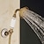 tanie Armatury do pryszniców zewnętrznych-mosiężny zestaw kranów prysznicowych, dwa uchwyty jeden otwór montaż ścienny wodospad przenośny natrysk wyciągany prysznic ręczny z zimną/gorącą wodą