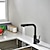 billige Kjøkkenkraner-kjøkkenvask armatur svart enkelthåndtak ett hull galvanisert uttrekkbar/nedtrekkbar sentersett moderne kjøkkenkraner med strøm- og dusjmodus