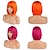 billige Syntetiske trendy parykker-kort bob hår parykker 12&quot; rett med flat smell syntetisk fargerik cosplay daglig fest parykk for kvinner naturlige (varm rosa) julefest parykker