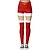 cheap Yoga Leggings &amp; Tights-Women&#039;s High Waist Yoga Pants Tights Leggings Bottoms Tummy Control Butt Lift Christmas Red Spandex Yoga Fitness Gym Workout Winter Sports Activewear Stretchy
