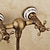 cheap Shower Faucets-Shower Faucet Set - Handshower Included pullout Waterfall Vintage Style / Country Antique Brass Mount Outside Ceramic Valve Bath Shower Mixer Taps
