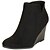 cheap Women&#039;s Boots-womens wedge platform ankle boots stacked high heel pointed toe slip on elastic booties