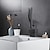 olcso Klasszikus-vízesés fürdőszobai mosogató csaptelep, 360 fokban forgatható edénycsap egyetlen fogantyúval szabálytalan kreatív dizájn szálcsiszolt nikkel/króm/matt fekete/arany mosogatócsap hideg-meleg vizes tömlővel