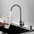 cheap Kitchen Faucets-Stainless Steel Deck Mounted Kitchen Faucet, Nickel Brushed Multi-function Rotatable Kitchen Faucet with Hot and Cold Switch