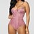 cheap Bra &amp; Panty sets-Women&#039;s Lace Plus Size Super Sexy Bodysuits Nightwear Solid Colored Blushing Pink / White / Black M XL 3XL