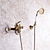 cheap Shower Faucets-Shower Faucet / Rainfall Shower Head System Set - Handshower Included pullout Vintage Style / Country Antique Brass / Electroplated Mount Outside Ceramic Valve Bath Shower Mixer Taps / Single Handle