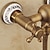 abordables Robinetteries de douche-ensemble de robinet de douche - douchette incluse cascade extractible style vintage / montage en laiton antique de pays à l&#039;extérieur vanne en céramique mitigeurs de bain douche