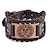abordables Bracelets-Bracelet manchette en cuir viking - bracelet de loup arbre de vie vintage bracelet talisman scandinave nordique pour païen celtique (argent 2577)