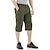 cheap Hiking Trousers &amp; Shorts-men casual 3/4 Hiking shorts for men cargo pants breathable below knee shorts men long shorts for men with pockets army green