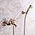 cheap Shower Faucets-Retro Style Shower Faucet Set Handshower Included Vintage Style/Country Brass Mount Outside Ceramic Valve Bath Shower Mixer Taps/Single Handle/Yes/Single Handle Three Holes/Yes/Yes