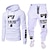 cheap Men&#039;s Tracksuit &amp; Hoodie-Men&#039;s Tracksuit Sweatsuit 2 Piece Street Long Sleeve Thermal Warm Moisture Wicking Soft Fitness Gym Workout Running Sportswear Activewear White Black Grey / Hoodie / Micro-elastic / Athleisure