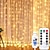 Недорогие LED ленты-оконные занавески струнные огни 300 светодиодов мерцающая звезда 3 м x 3 м подвесные гирлянды свадебное украшение 8 режимов освещения для спальни свадебная вечеринка украшения для дома и сада питание