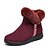 cheap Women&#039;s Boots-solacozy suede winter boots for women, warm fur lining snow boots ankle booties flat anti-slip side zipper winter shoes outdoor winter sneakers red
