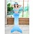 cheap Mermaid Swimsuit-Kids Girls&#039; Swimwear Bikini 3pcs Three Piece Swimsuit Mermaid Tail Backless Lace up Swimwear Rainbow Sleeveless Blue Active Cute Bathing Suits 3-10 Years