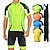 Недорогие Комплекты мужской одежды-21Grams Муж. Велокофты и велошорты-комбинезоны С короткими рукавами Горные велосипеды Шоссейные велосипеды Зеленый Желтый Светло-Зеленый Велоспорт Наборы одежды Дышащий Быстровысыхающий Задний карман