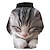 preiswerte Mädchen 3D Tiere-Mädchen 3D Graphic Tier Katze Kapuzenpullover Langarm 3D-Druck Aktiv kinderkleidung