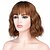cheap Synthetic Trendy Wigs-Burgundy Wigs for Women Synthetic Curly Bob Wig with Bangs Wavy Hair Wig Wine Red Color Shoulder Length Wigs for Wome