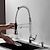 cheap Kitchen Faucets-Kitchen Faucet with Pullout Spray and Soap Dispenser Sets Single Handle Two Holes Pull Out/Rotatable/Multifunction Standard Spout, Brass Tall-High Arc Deck Mounted Kitchen Faucet