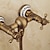 levne Sprchové baterie-sada sprchových baterií - včetně ruční sprchy výsuvný vodopád vintage styl / country starožitný mosazný držák zvenku keramický ventil vanové sprchové baterie