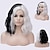 cheap Costume Wigs-Half White and Half Black Wigs Cruella Deville Wig Split Color Synthetic Hair Wig Shoulder Length Wig