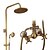 cheap Shower Faucets-Shower Faucet,Shower System/Rainfall Shower Head System Set Handshower Included pullout Rainfall Shower Vintage Style/Country Brass Mount Outside Ceramic Valve Bath Shower Mixer Taps
