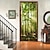 tanie Naklejki na drzwi-2 sztuk samoprzylepne kreatywne wodoodporne zielone naklejki na drzwi z drewna do salonu diy dekoracji domu wodoodporne naklejki ścienne 30.3 &quot;x 78,7&quot; (77x200 cm)