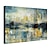 billige Abstrakte malerier-Hang-Painted Oliemaleri Hånd malede Horisontal panorama Abstrakt Landskab Moderne Omfatter indre ramme / Valset lærred / Strakt lærred