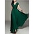 cheap Wedding Guest Dresses-A-Line Party Dress Empire Minimalist Wedding Guest Engagement Dress V Neck Short Sleeve Floor Length Chiffon with Pure Color 2024
