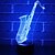 abordables Lámparas de noche 3D-saxophone 3d night light touch sensor 3d led illusion desk table lamp 7 cambio de color con cable usb para dormitorio niños cumpleaños regalo de navidad música boda fecha decoración