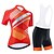 cheap Men&#039;s Clothing Sets-21Grams® Women&#039;s Short Sleeve Cycling Jersey with Bib Shorts Cycling Jersey with Shorts Summer Polyester Black Orange Black+White Stripes Bike Clothing Suit 3D Pad Breathable Quick Dry Reflective