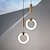 Недорогие Островные огни-20 см светодиодный подвесной светильник современный скандинавский кольцевой круг дизайн прикроватный светильник гостиная спальня столовая металл гальванический современный 110-120 в 220-240 в