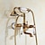 voordelige Douchekranen-douchekraan set - regendouche vintage stijl antieke messing mount buiten keramische klep bad douche mengkranen