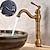 olcso Klasszikus-fürdőszobai mosogató csaptelep antik sárgaréz gömb, 360-ban forgatható mosdócsap egy fogantyús fedélzetre szerelhető, hagyományos mosdótartály kádcsapok