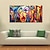 cheap People Paintings-Oil Painting Hand Painted Horizontal People Pop Art Modern Rolled Canvas (No Frame)