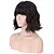 cheap Synthetic Trendy Wigs-bob wig with bangs, natural look synthetic curly wavy bob wig for women short wig with air bangs hair extension bob style heat resistant hairpiece wig