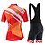 cheap Men&#039;s Clothing Sets-21Grams® Women&#039;s Short Sleeve Cycling Jersey with Bib Shorts Cycling Jersey with Shorts Summer Polyester Black Orange Black+White Stripes Bike Clothing Suit 3D Pad Breathable Quick Dry Reflective