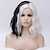 cheap Costume Wigs-Half White and Half Black Wigs Cruella Deville Wig Split Color Synthetic Hair Wig Shoulder Length Wig