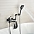 olcso Csaptelepek fürdőkádhoz-kád csaptelep falra szerelhető fekete, 3 kifolyós fürdőszobai csaptelep fürdőkád római kád betöltő keverőcsap sárgaréz 2 permetezős bidé permetezővel
