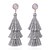 cheap Earrings-grey tassel earrings with druzy stud thread layered tiered fringe linear drop dangle fashion bohemian earrings for women girls