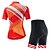 cheap Men&#039;s Clothing Sets-21Grams® Women&#039;s Short Sleeve Cycling Jersey with Bib Shorts Cycling Jersey with Shorts Summer Polyester Black Orange Black+White Stripes Bike Clothing Suit 3D Pad Breathable Quick Dry Reflective