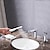 billiga Multihål-Badrum Tvättställ Kran - Utdragbar dusch / Utbredd Krom / Elektropläterad Hål med bredare avstånd Enda handtag tre hålBath Taps