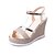 cheap Women&#039;s Sandals-Women&#039;s Sandals Daily Solid Colored Summer Wedge Heel Open Toe PU Buckle Silver Black Gold